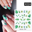 Harunouta 1 Sheet Water Decals Transfer Snake Fruit Flower Summer Alphabet Leaves Nail Art Manicure Stickers Decoration