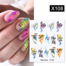 Harunouta 1 Sheet Water Decals Transfer Snake Fruit Flower Summer Alphabet Leaves Nail Art Manicure Stickers Decoration