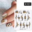 Harunouta 1 Sheet Water Decals Transfer Snake Fruit Flower Summer Alphabet Leaves Nail Art Manicure Stickers Decoration