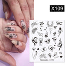 Harunouta 1 Sheet Water Decals Transfer Snake Fruit Flower Summer Alphabet Leaves Nail Art Manicure Stickers Decoration