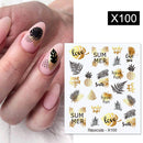Harunouta 1 Sheet Water Decals Transfer Snake Fruit Flower Summer Alphabet Leaves Nail Art Manicure Stickers Decoration