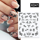 Harunouta 1 Sheet Water Decals Transfer Snake Fruit Flower Summer Alphabet Leaves Nail Art Manicure Stickers Decoration