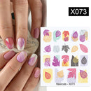 Harunouta 1 Sheet Water Decals Transfer Snake Fruit Flower Summer Alphabet Leaves Nail Art Manicure Stickers Decoration