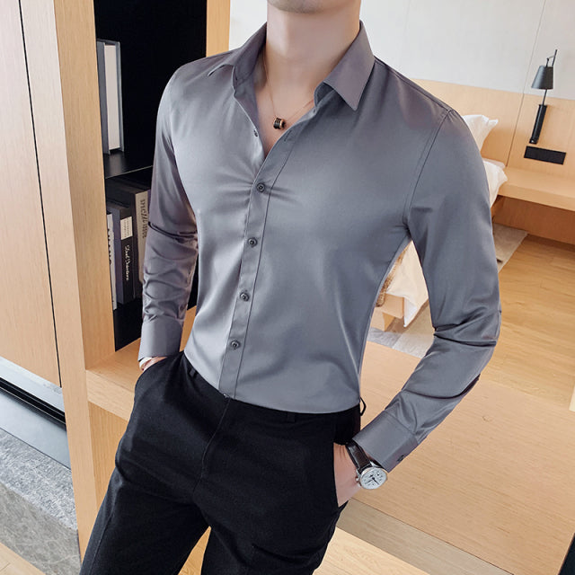 Britischen Stil Langarm-Shirt Männer Kleidung Mode 2022 Herbst Business Formelle Kleidung Chemise Homme Slim Fit Camisa Masculina