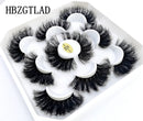 New 5Pairs 25mm 3D Mink Lashes Bulk Faux with Custom Box Wispy Natural Mink Lashes Pack Short Wholesales Natural False Eyelashes