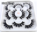 New 5Pairs 25mm 3D Mink Lashes Bulk Faux with Custom Box Wispy Natural Mink Lashes Pack Short Wholesales Natural False Eyelashes