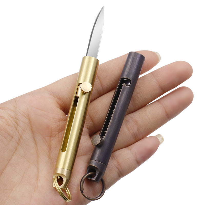 MINI Hiking Fishing Hunting Gadget EDC Knife Paper Cutting Self Defense Weapon Keychain Tool Outdoor Camping Safety Survival