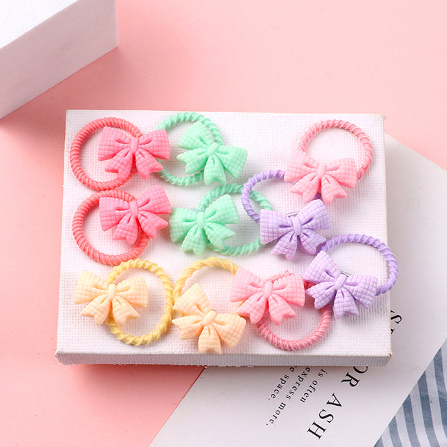 10 teile/satz niedliche cartoon tiere haarbänder mädchen elastische gummiband headwear haarschmuck kinder stirnband ornamente geschenk