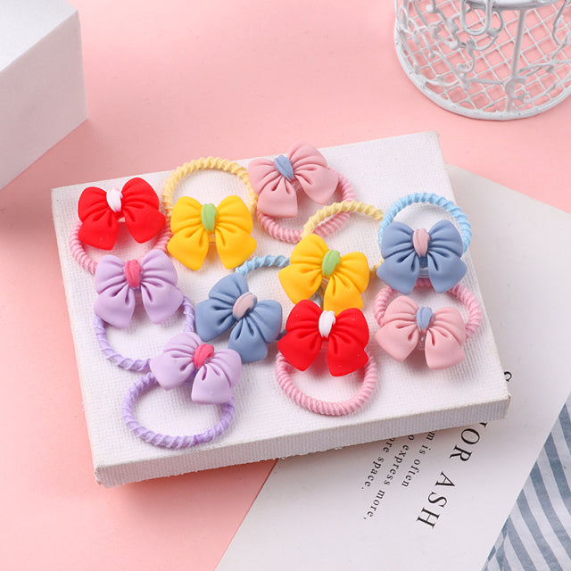 10 teile/satz niedliche cartoon tiere haarbänder mädchen elastische gummiband headwear haarschmuck kinder stirnband ornamente geschenk