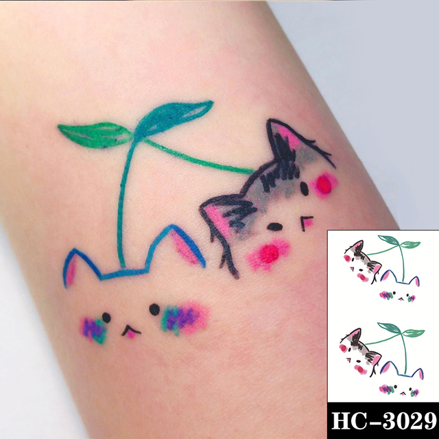 Tatuaje temporal a prueba de agua Stickere negro dibujado a mano diseño de corazón arte corporal tatuaje falso Flash tatuaje muñeca tobillo mujer