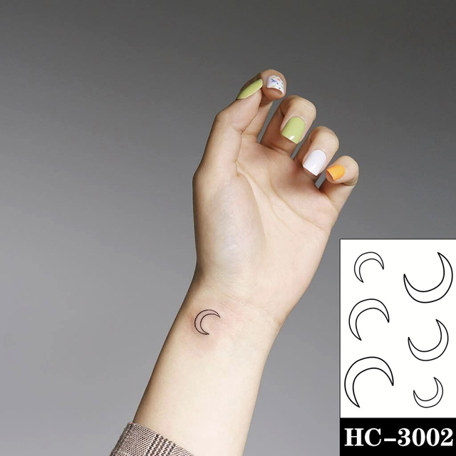 Wasserdicht Temporäre Tätowierung Aufkleber Schwarz Handgezeichnetes Herz Design Body Art Fake Tattoo Flash Tattoo Handgelenk Knöchel Weiblich