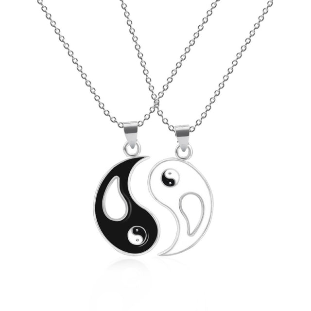 Tai Chi Yin Yang Paar Armbänder Legierung Anhänger verstellbare Flechtkette Armband Halskette passende Liebhaber Armbänder Halsketten