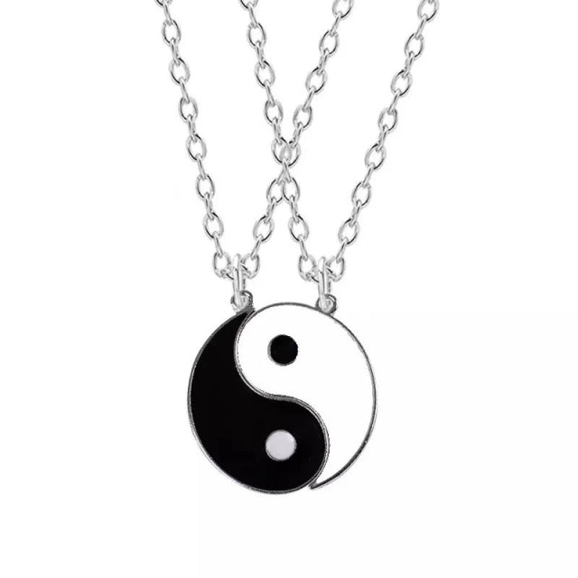 Tai Chi Yin Yang Paar Armbänder Legierung Anhänger verstellbare Flechtkette Armband Halskette passende Liebhaber Armbänder Halsketten