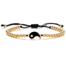 Tai Chi Yin Yang Couple Bracelets Alloy Pendant Adjustable Braid Chain Bracelet Necklace Matching Lover Bracelets Necklaces