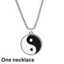 Tai Chi Yin Yang Couple Bracelets Alloy Pendant Adjustable Braid Chain Bracelet Necklace Matching Lover Bracelets Necklaces