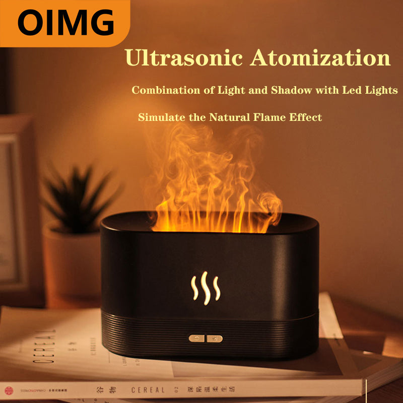 180 ML USB Ätherisches Öl Diffusor Simulation Flamme Ultraschall Luftbefeuchter Home Office Lufterfrischer Duft Beruhigen Schlaf Zerstäuber