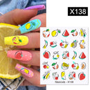 Harunouta 1 Sheet Water Decals Transfer Snake Fruit Flower Summer Alphabet Leaves Nail Art Manicure Stickers Decoration