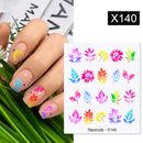Harunouta 1 Sheet Water Decals Transfer Snake Fruit Flower Summer Alphabet Leaves Nail Art Manicure Stickers Decoration