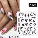 Harunouta 1 Sheet Water Decals Transfer Snake Fruit Flower Summer Alphabet Leaves Nail Art Manicure Stickers Decoration