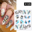 Harunouta 1 Sheet Water Decals Transfer Snake Fruit Flower Summer Alphabet Leaves Nail Art Manicure Stickers Decoration