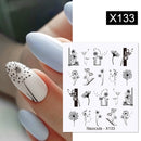 Harunouta 1 Sheet Water Decals Transfer Snake Fruit Flower Summer Alphabet Leaves Nail Art Manicure Stickers Decoration