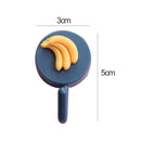 1pc Cute Wall Hooks Key Holder Door Hanging Plastic Self Adhesive Wall Hanger Cartoon Fruits Shape Hook For Kids Room Home Decor