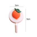 1pc Cute Wall Hooks Key Holder Door Hanging Plastic Self Adhesive Wall Hanger Cartoon Fruits Shape Hook For Kids Room Home Decor