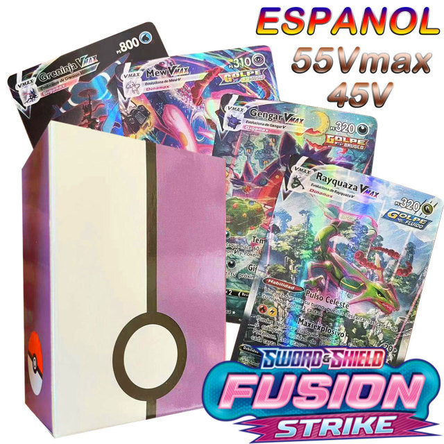 Pokemon-Karten auf Spanisch 2021 Neue Ankunft VMAX Holografisches Spielkartenspiel Castellano Español Kinderspielzeug