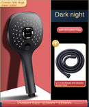 Shower Head Rainfall Bathroom 3 Modes ABS Round Chrome Water-Saving Nozzle G1/2 Bath Faucet Wall Mounted Adjustable Black Shower