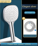 Shower Head Rainfall Bathroom 3 Modes ABS Round Chrome Water-Saving Nozzle G1/2 Bath Faucet Wall Mounted Adjustable Black Shower