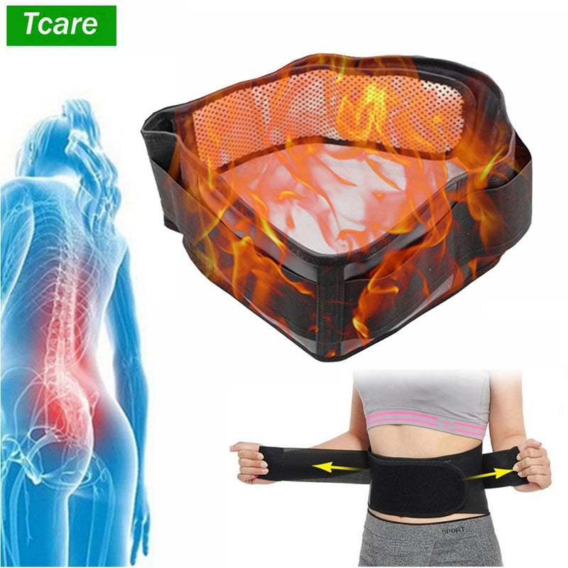 Tcare cintura ajustable turmalina autocalentamiento terapia magnética espalda cintura soporte cinturón Lumbar Brace banda de masaje cuidado de la salud