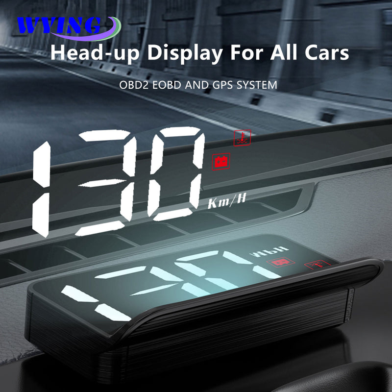 WYING M3 Auto OBD2 GPS Head-Up Display Car Electronics HUD Proyector Display Digital Car Velocímetro Accesorios para todos los coches