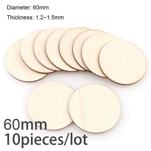 Diameter 1-10CM Natural Unfinished Round Wood Slices Circles Discs for DIY Craft kids Christmas Painting Toys Ornament Decor