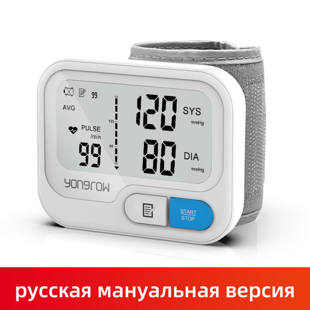 Yongrow Automatic Digital Wrist Blood Pressure Monitor Sphygmomanometer Tonometer Tensiometer Heart Rate Pulse Meter BP Monitor