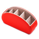 Organizador de cuero Pu de 5 rejillas, soporte para teléfono y TV con Control remoto, caja de almacenamiento de escritorio, soporte de almacenamiento para cepillos cosméticos