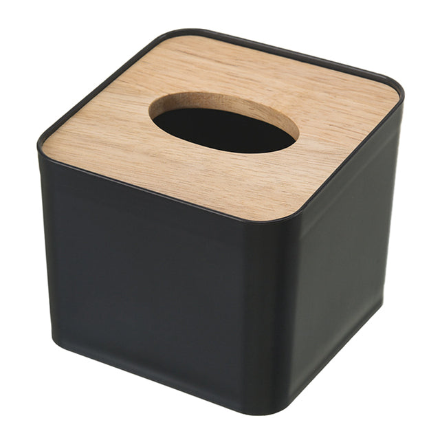 New Modern Wood Napkin Holder Square Shape Wooden Plastic Tissue Box Case Home Kitchen Paper Holdler Storage Box Accessories