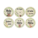 6 uds. De tarjetas de madera con letras españolas para bebés, tarjetas de fotos para grabación mensual de nacimiento de recién nacidos, álbum de crecimiento para niños, accesorios de recuerdo