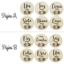 6 uds. De tarjetas de madera con letras españolas para bebés, tarjetas de fotos para grabación mensual de nacimiento de recién nacidos, álbum de crecimiento para niños, accesorios de recuerdo