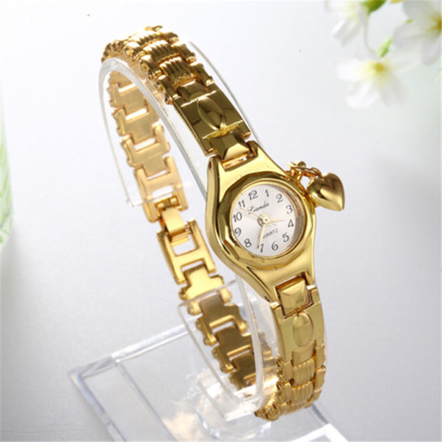 Women Bracelet Watch Mujer Golden Relojes Small Dial Quartz leisure Watch Popular Wristwatch Hour female ladies elegant watches