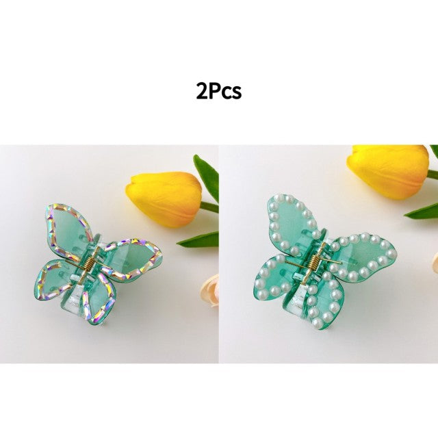 2022 Summer Small Transparent Butterfly Hair Claws Hairpin Cute Transparent Grabs Acrylic Hair Clip For Women Sweet Accessories