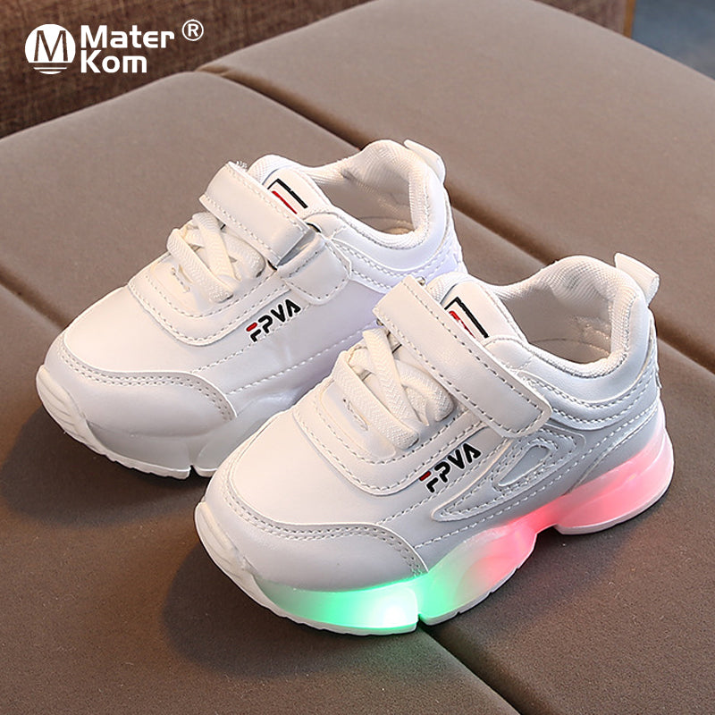 Size 21-30 Children LED Sneakers With Light Up sole Baby Led Luminous Shoes for Girls /Glowing Lighted Shoes for Kids Boys tenis
