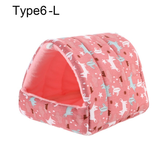 Cute Winter Rabbit Squirrel Mini Cage Guinea Pig Nest Small Animal Sleeping Bed Hamster House Warm Mat