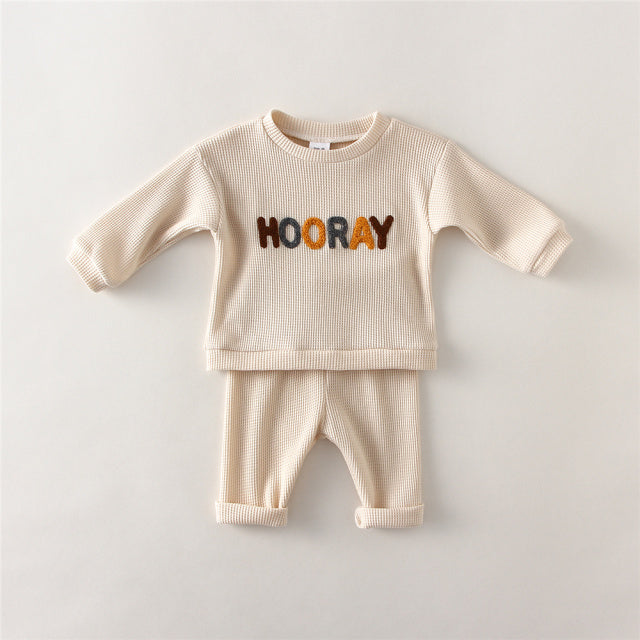 Conjunto de ropa de moda para bebé, Tops informales para bebé, niño y niña, suéter + pantalón holgado, 2 uds., ropa para bebé recién nacido