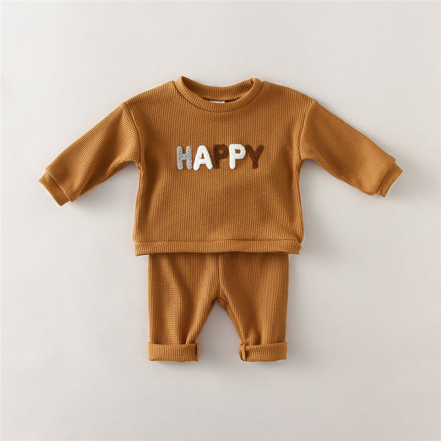 Conjunto de ropa de moda para bebé, Tops informales para bebé, niño y niña, suéter + pantalón holgado, 2 uds., ropa para bebé recién nacido