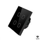 EsooLi Tuya Smart Life Glass Panel EU/UK Interruptor táctil estándar Zero/Single Fire Line Control de voz Interruptor de pared inalámbrico