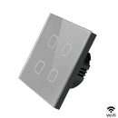 EsooLi Tuya Smart Life Glass Panel EU/UK Interruptor táctil estándar Zero/Single Fire Line Control de voz Interruptor de pared inalámbrico