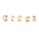 LATS Gold Leaves Ear Cuff Black Non-Piercing Ear Clip Earrings for Women Men Fake Cartilage Earring Cuff Trend Jewelry Wholesale