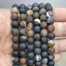 Natural Orange Stripe Onyx Agates Round Beads Diy Bracelet Necklace for Jewelry Making Accessories 15&quot; Strand 4 6 8 10 12 14MM