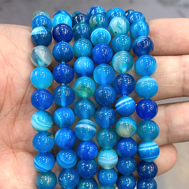 Natural Orange Stripe Onyx Agates Round Beads Diy Bracelet Necklace for Jewelry Making Accessories 15&quot; Strand 4 6 8 10 12 14MM