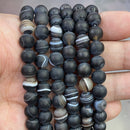 Natural Orange Stripe Onyx Agates Round Beads Diy Bracelet Necklace for Jewelry Making Accessories 15&quot; Strand 4 6 8 10 12 14MM